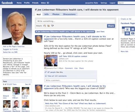 Lieberman facebook