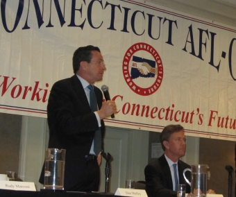 Malloy and Lamont at AFL-CIO 3-22-10
