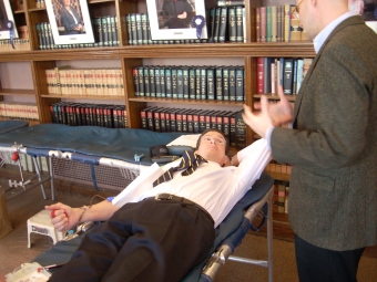 Mally gives blood 2 1.31.11