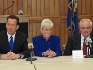 Michael Meotti, far right, with Gov. Malloy and Lt. Gov. Wyman