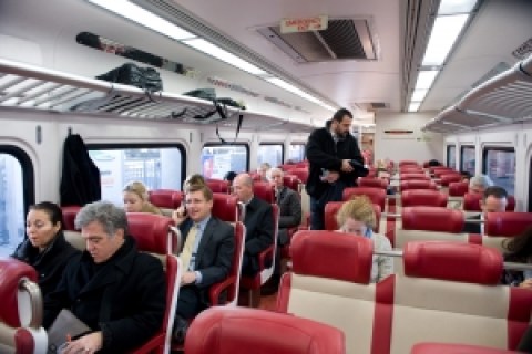 Commuters on the MetroNorth railroad.