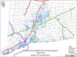 Natural gas distribution map