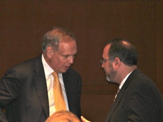 State Education Commissioner Stefan Pryor with Special Master Steven Adamowski