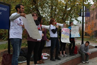 UConn students rally on campus supporting the students who say the university mishandled their sexual assault complaints 