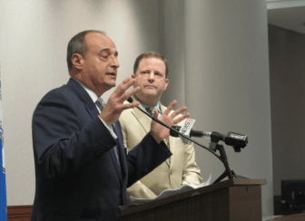 Republican House and Senate minority leaders Larry Cafero (left) and John McKinney (right)