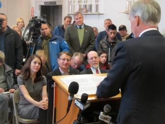 Tom Foley formally announces he is a candidate for governor.