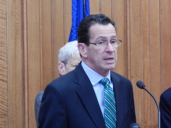This is a photograph of Gov. Dannel P. Malloy speaking