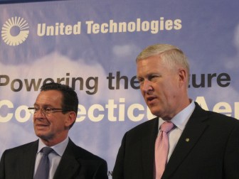 Gov. Dannel P. Malloy and UTC Chairman Louis Chenevert