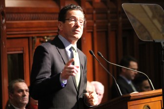 Gov. Dannel Malloy delivering his state of the state address.
