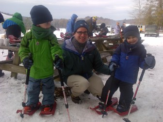 Robert Klee, new commissioner of the CT Department of Energy and Environmental Protection, outdoor with his sons