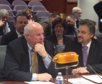 Thomas F. Prendergast, chairman and CEO of the MTA, left, and  Joseph J. Giiulietti, president of Metro-North,  appeared before a legislative panel Thursday. 