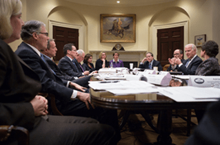 Gov. Dannel P. Malloy and other governors meeting at the White House.