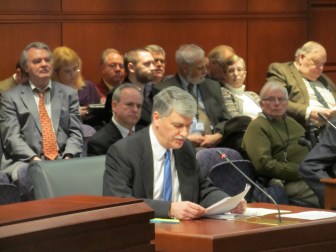 Senate President Pro Tem Donald E. Williams Jr. testifying against a bill that he says would erode the Freedom of Information Act.