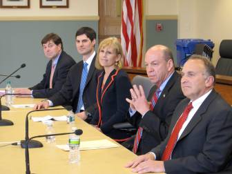 From left, Andrew Roraback, Justin Bernier, Lisa Wilson-Foley, Mike Clark and Mark Greenberg.
