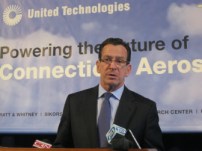 Gov. Dannel P. Malloy announces state's deal  with UTC Feb. 26.