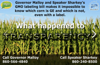 GMO Free CT used this grapihic on Facebook to coordinate pressure on Gov. Dannel P. Malloy and House Speaker J. Brendan Sharkey.