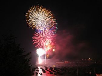 Fireworks over the water