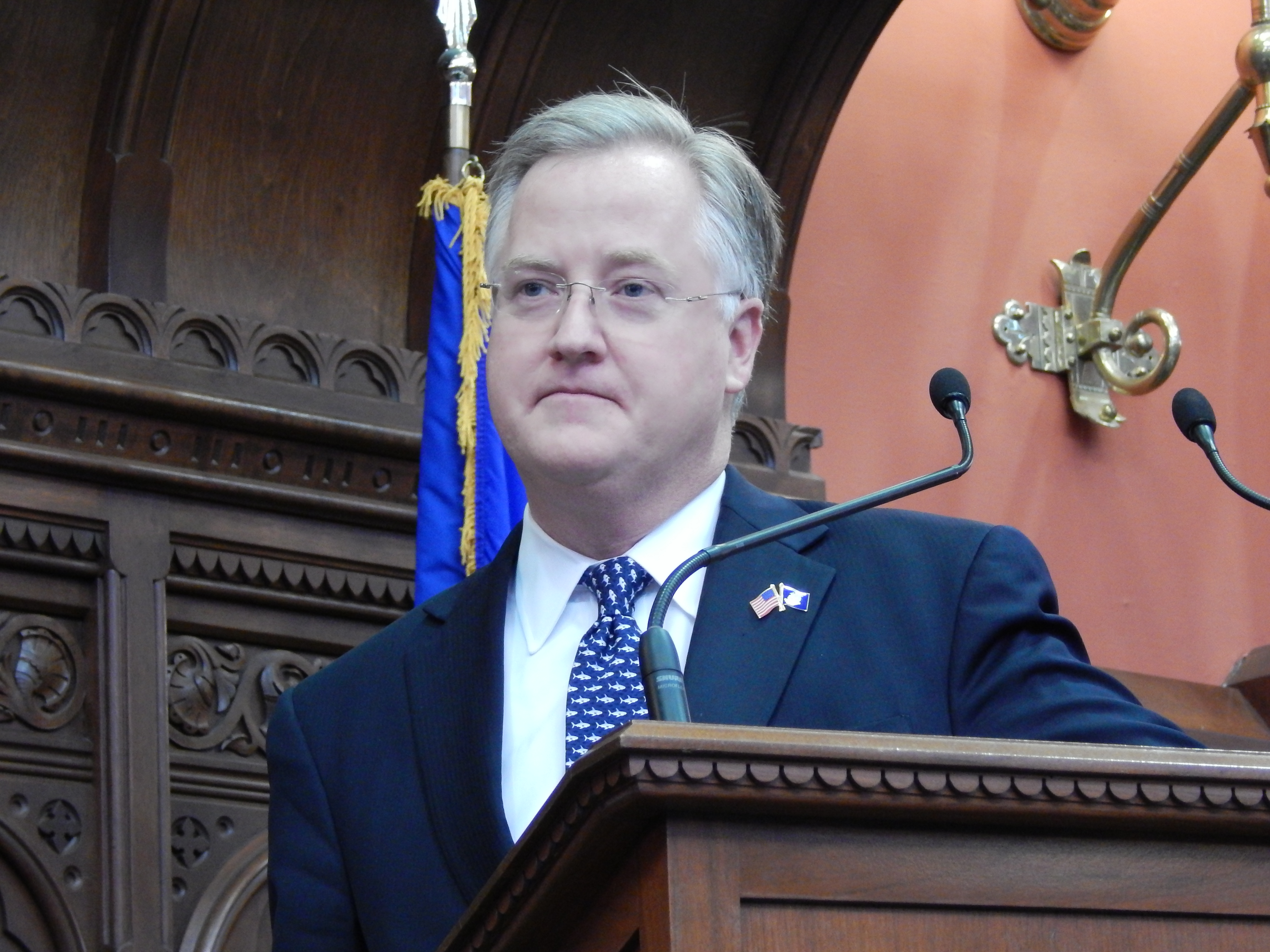 This is a photo of House Speaker J. Brendan Sharkey, D-Hamden.