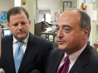 From left, Senate Minority Leader -- and gubernatorial candidate John McKinney, R-Fairfield, and House Minority Leader Lawrence Cafero of Norwalk.