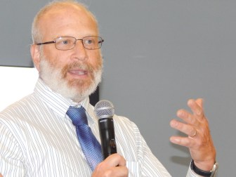 This is a photo of Sheldon Toubman, an attorney with the New Haven Legal Assistance Association, one of the plaintiff attorneys.