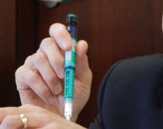 This is a photo of a FlexPen, a device used to deliver insulin to patients with diabetes.