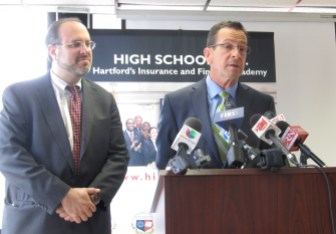 Gov. Dannel P. Malloy and Education Commissioner Stefan Pryor.