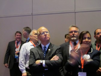 Mark Boughton watching the count.