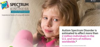 This is a picture of The Spectrum of Kindness website, which includes stories and videos from people affected by autism.