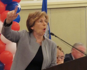 Randi Weingarten, national AFT president, makes a plea for Malloy.