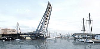 The new Walk bridge would pivot on one side like this bridge in Canada.