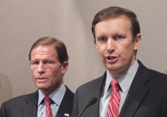 U.S. Sens. Christopher Murphy (right) and Richard Blumenthal (left)