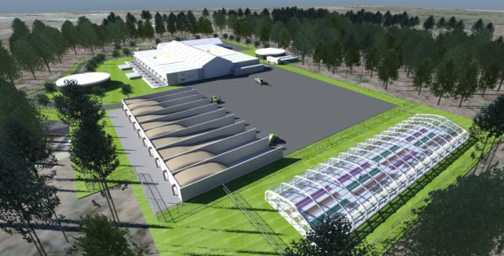 Rendering for food waster anaerobic digester planned in Southington by Turning Earth Central Connecticut. It would use 50,000 tons of food waste and 25,000 tons of other organic wast to generate 1.4 megawatts of power.