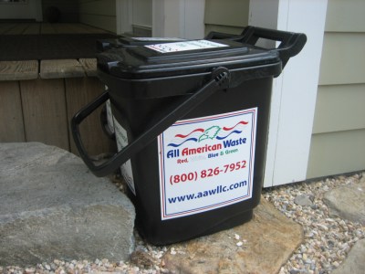 Outdoor food waste containers are provided free of charge to Bridgewater residents participating in a curbside food waste pickup pilot program.
