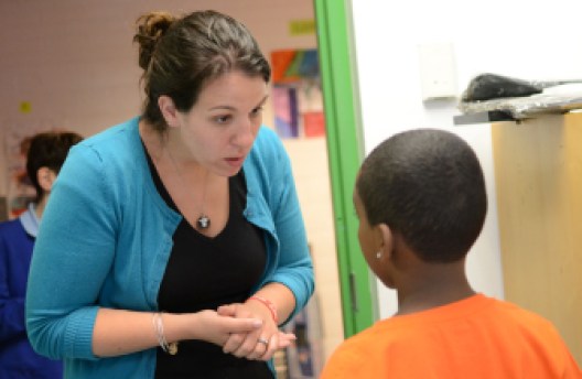 Teacher Melissa Rhone credits extra peer collaboration time with helping her grow from a struggling teacher to a mentor. 
