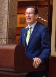 Gov. Dannel Malloy at Friday's briefing.