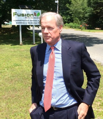 Tom Foley outside Fusion Paperboard.