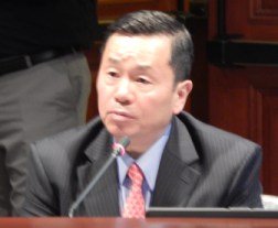UConn Provost Mun Choi at Tuesday's legislative briefing.