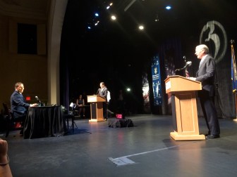 Gov. Dannel P Malloy and Tom Foley kept their distance at this debate.