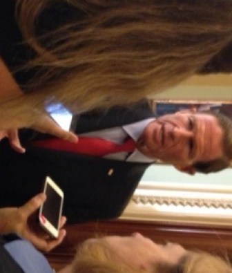 Sen. Richard Blumenthal, D-Conn., being questioned by reporters Tuesday.