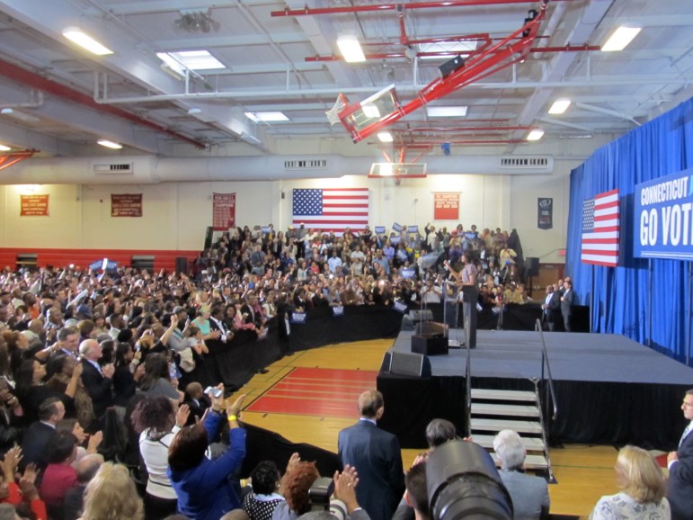 Michelle Obama at Wilbur Cross High In New Haven.