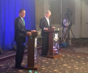 Gov. Dannel P. Malloy and Tom Foley.