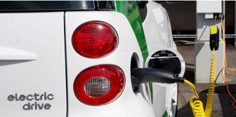 Charging an electric vehicle.