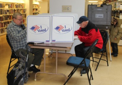 Casting ballots at the Hartford Public Library last November
