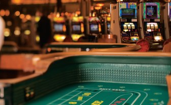 A craps table in the Casino of the Earth at Mohegan Sun.