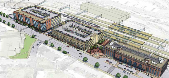 A drawing of the proposed new parking garage..