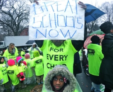 Charter school advocates rally Wednesday on the New Haven Green.