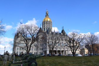 A Howitzer salute awaited Gov. Dannel P. Malloy at his second inaugural.