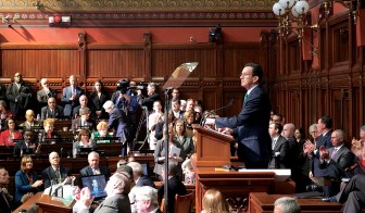 Gov. Dannel P. Malloy addresses the General Assembly in a joint session after announcing his budget proposal on Wednesday.