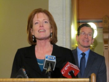 Morna Murray with Gov. Dannel P. Malloy