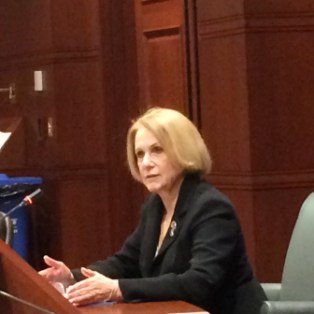 Dora B. Schriro answering questions from Sen. Rob J. Kane.